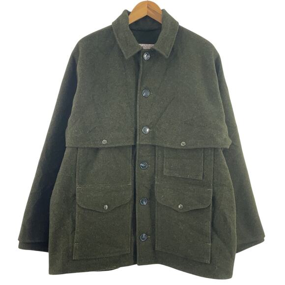 Vintage Filson Green Wool Double Mackinaw Hunting Jacket Men’s 2XL Preowned - Picture 1 of 6